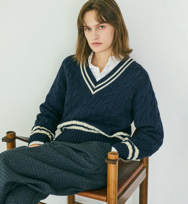  「James Charlotte | 〈別注〉 Vネック チルデンニットプルオーバー WOMEN」|ニット・セーター|