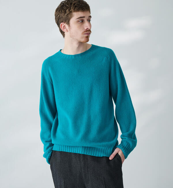 Morris & Sons「MORRIS & SONS | ジーロンラム クルーネックニット MEN」|ニット・セーター|GREEN