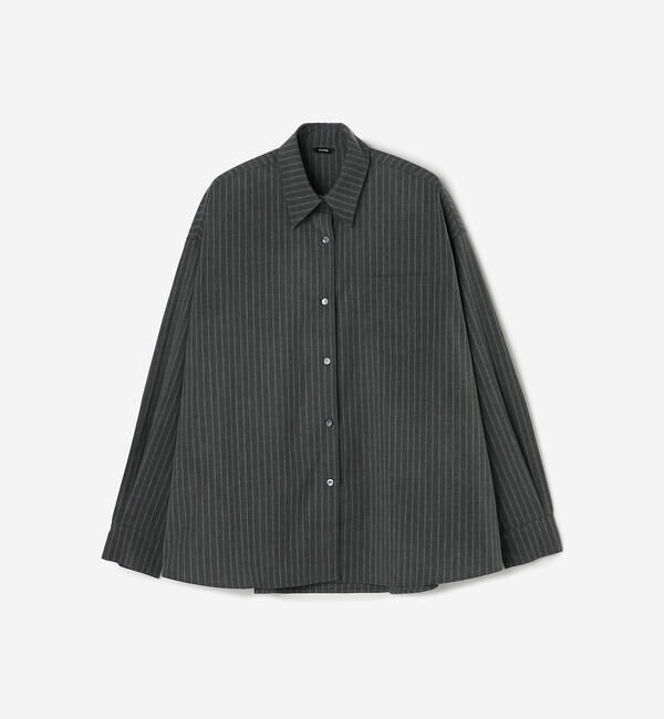  「eunoia | ウールライク ストライプシャツ WOMEN」|シャツ・ブラウス|