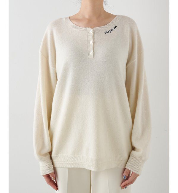 THE PAUSE「【THE PAUSE】ヘンリーネック刺繍プルオーバー」|ニット・セーター|