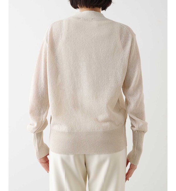  「Vネックペーパーヤーンカーディガン」|ニット・セーター|