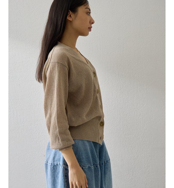  「Vネックペーパーヤーンカーディガン」|ニット・セーター|