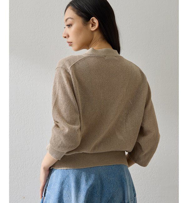  「Vネックペーパーヤーンカーディガン」|ニット・セーター|