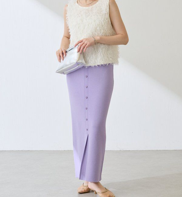  「【前後2WAY】センターボタンニットスカート」|スカート|