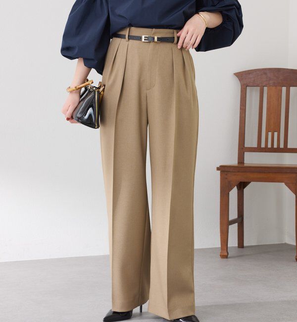  「ウールライクタックパンツ」|チノ|