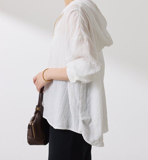  「【ロングシーズン活躍◎】シアークレープパーカー」|シャツ・ブラウス|