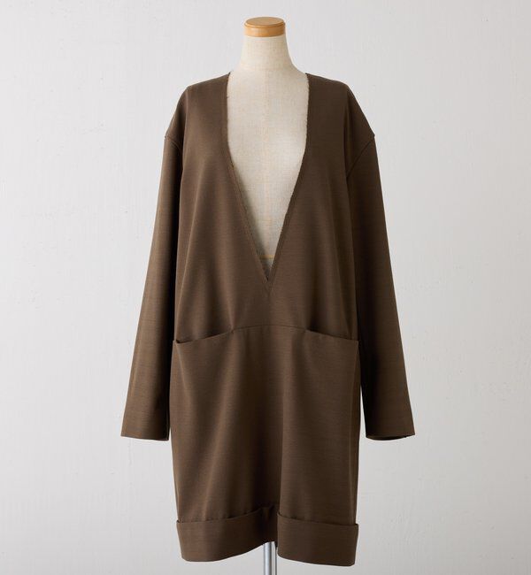  「深Vネックワンピース」|ワンピース|カーキ