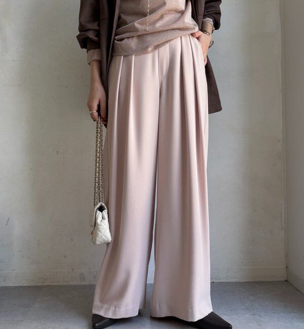  「【累計販売数3万枚突破/22色４サイズ展開！】タックワイドパンツ」|チノ|