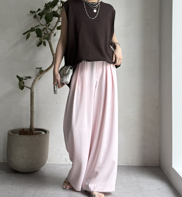  「【累計販売数3万枚突破/22色４サイズ展開！】タックワイドパンツ」|チノ|