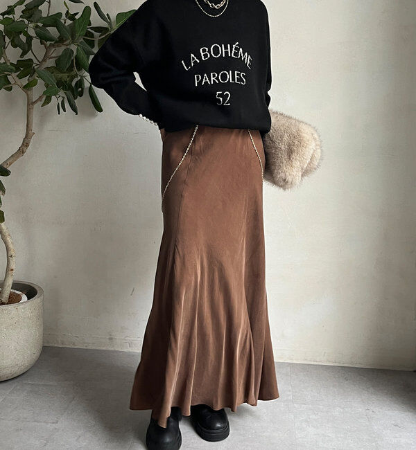  「キュプラ混フレアスカート」|スカート|
