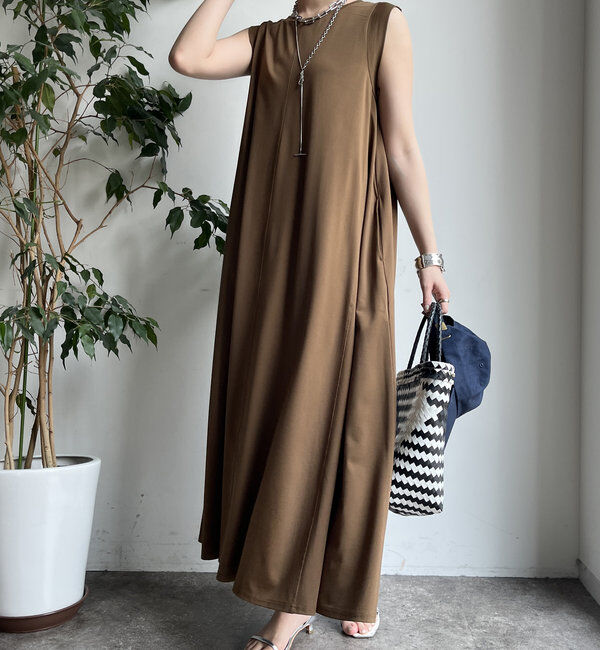  「シルケットスムースフレアカットワンピース」|ワンピース|