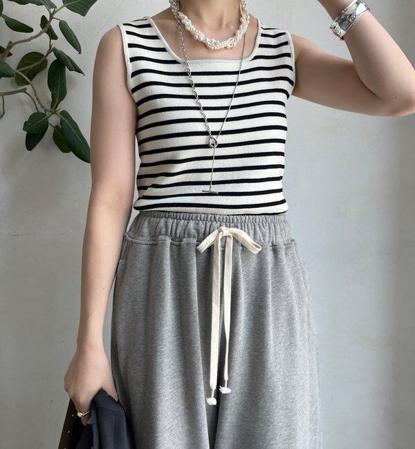  「ボーダースクエアニットタンク」|ニット・セーター|