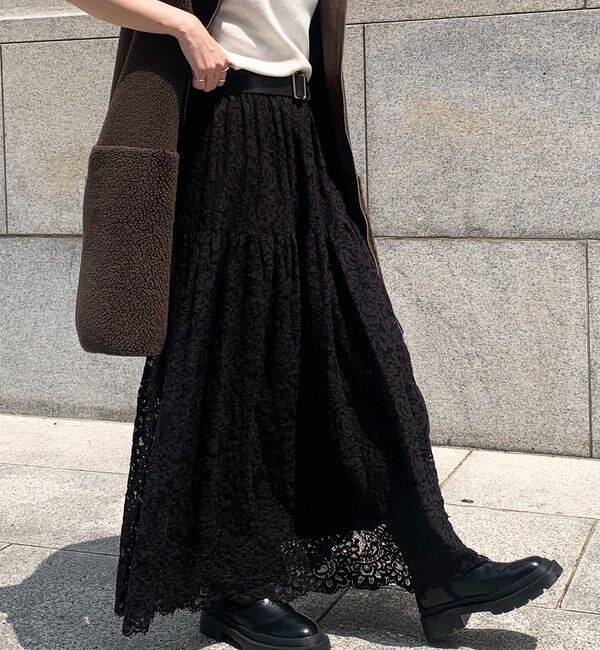 「スカラレースフレアスカート」|スカート|