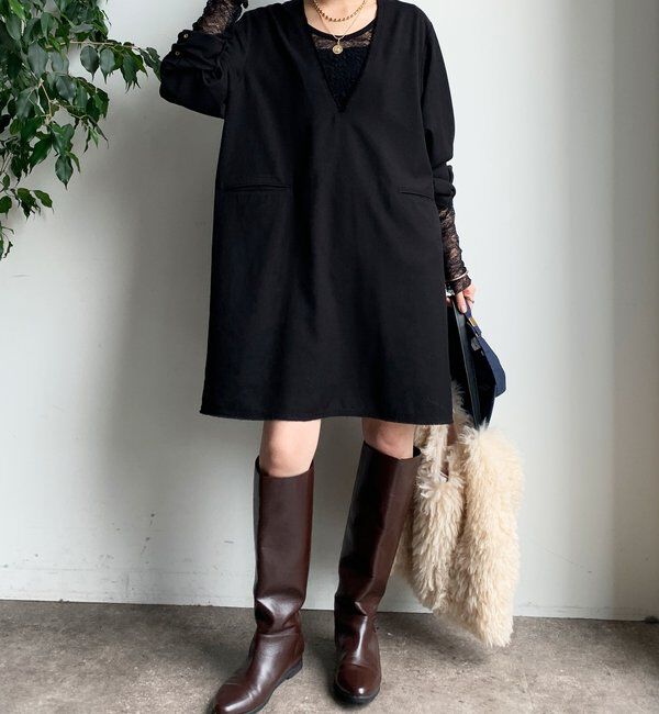  「深Vチュニックワンピース」|ワンピース|