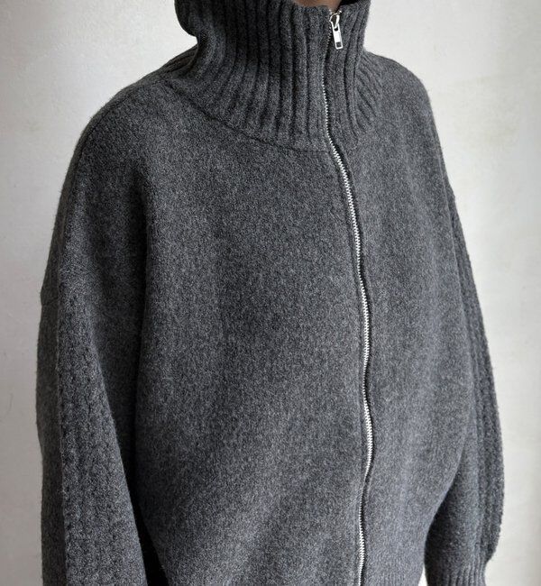  「【WEB限定】ダブルジップニットブルゾン」|カーディガン|