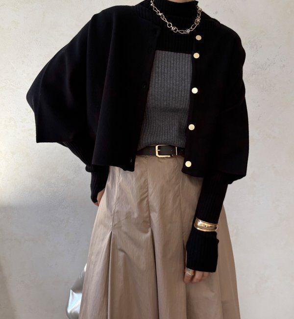  「【WEB限定】ケープアンサンブルニット」|ニット・セーター|ブラック