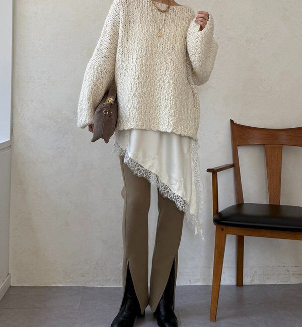  「サイドファスナーレギンスパンツ」|チノ|