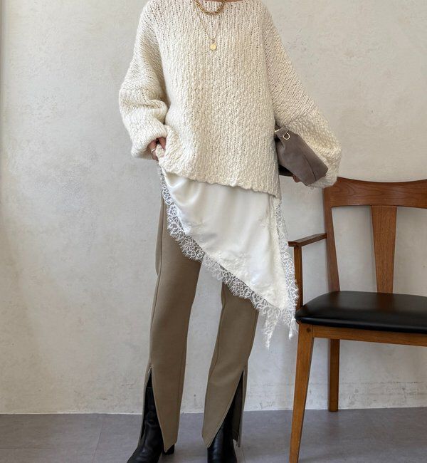  「サイドファスナーレギンスパンツ」|チノ|