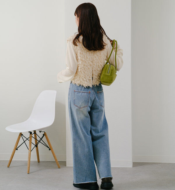  「【新色追加/前後2WAY】ファーショートベスト」|ベスト・ジレ|