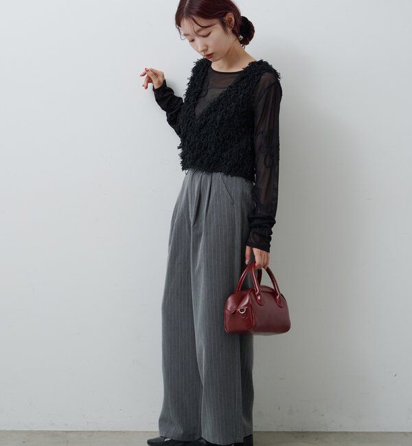  「【新色追加/前後2WAY】ファーショートベスト」|ベスト・ジレ|