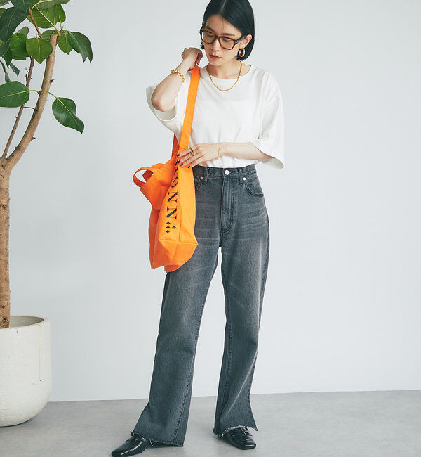  「【全骨格美脚見え！】slit DENIM」|デニム|