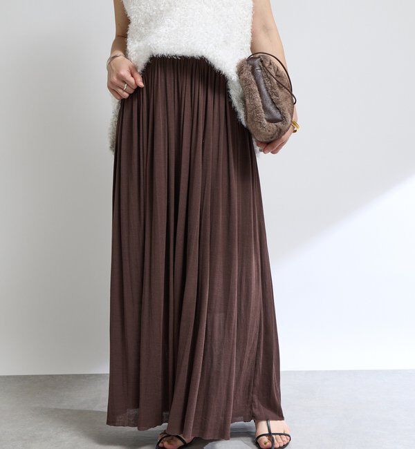  「【上品な印象に】シアーフライスギャザースカート」|スカート|