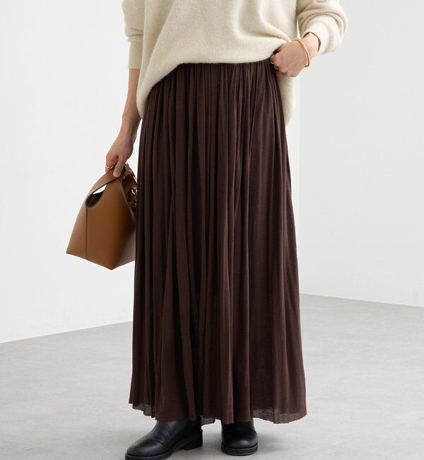  「【上品な印象に】シアーフライスギャザースカート」|スカート|