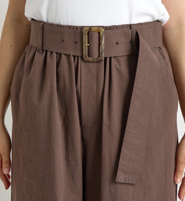  「【こなれ感抜群】ベルテッドワイドパンツ」|チノ|