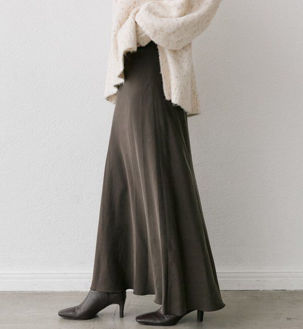  「【上品な揺れ感】キュプラ混バイアススカート」|スカート|