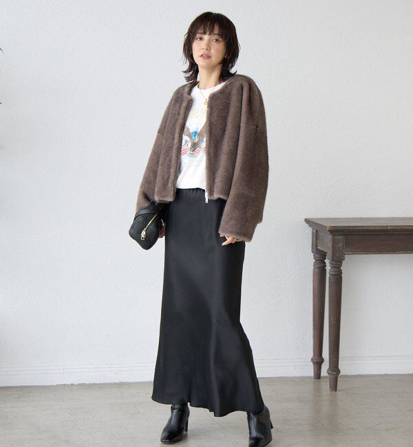  「【リラクシーな履き心地】ヴィンテージサテンバイアススカート」|スカート|