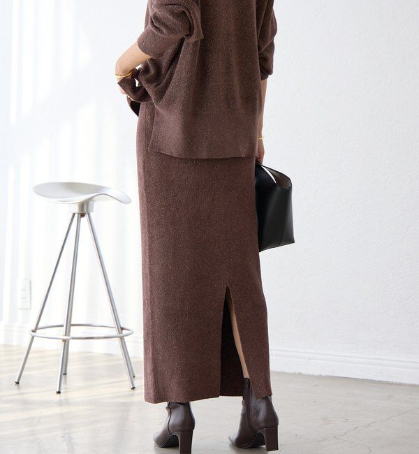  「【セットアップ対象】ラメモールニットタイトスカート」|スカート|