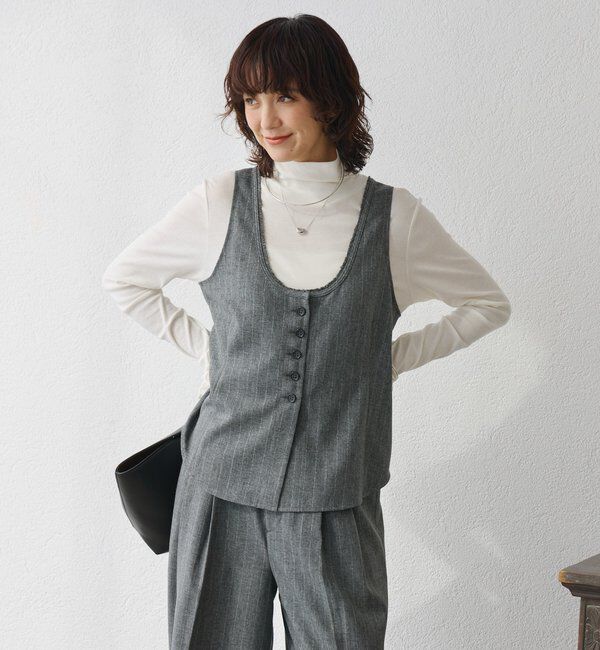  「【セットアップ対応可】ウーリーツイルジレ」|ベスト・ジレ|