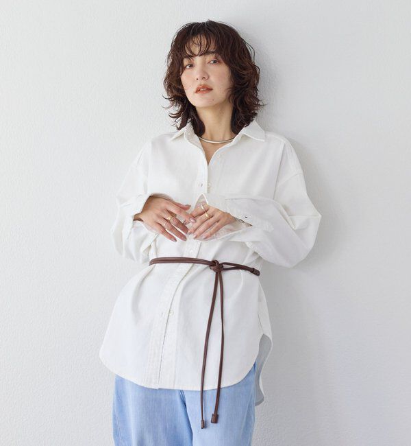  「【ウエストのアクセントに】レザーコードベルト」|ベルト|