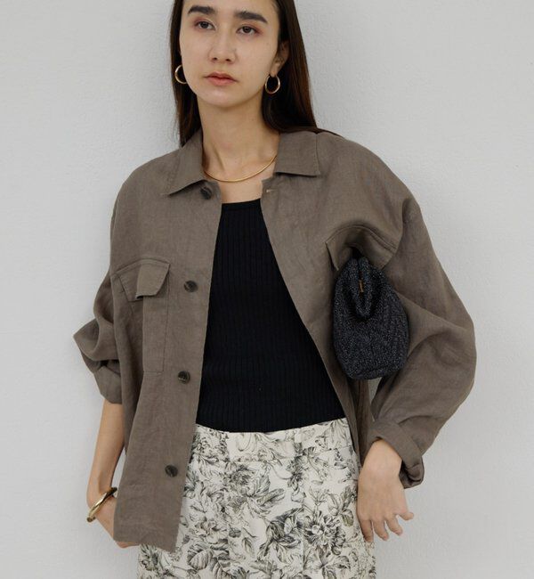  「リネンミリタリーシャツブルゾン」|ベスト・ジレ|