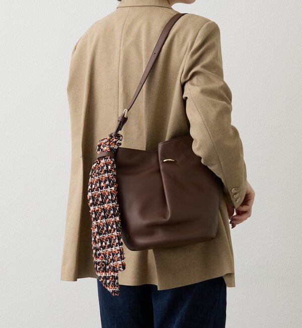  「ツイードスカーフ付きレザー2WAYショルダーバッグ」|ショルダー・メッセンジャー|