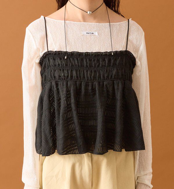  「【4色展開/レイヤードスタイル】チュールチェックビスチェ」|シャツ・ブラウス|