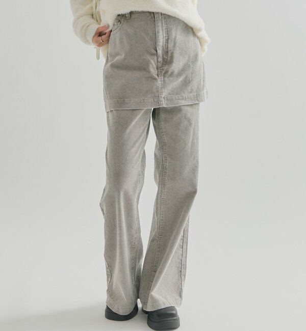  「レイヤードコーデュロイパンツ」|チノ|