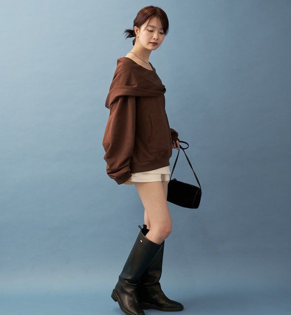  「フーディーオフショルスウェット」|パーカー|