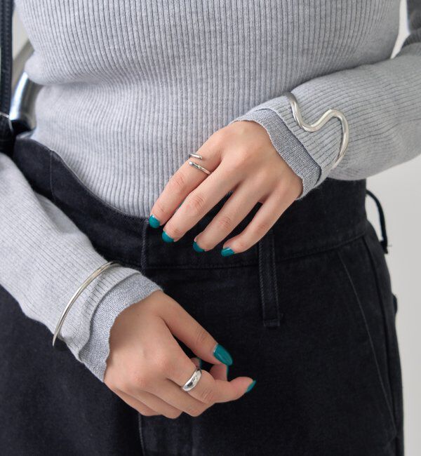  「プレート付きクルーリブニット」|ニット・セーター|