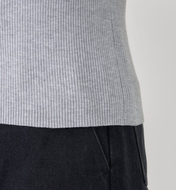  「プレート付きクルーリブニット」|ニット・セーター|