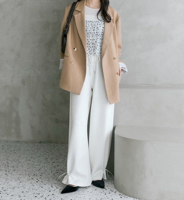  「裾ドロストスウェットパンツ」|チノ|