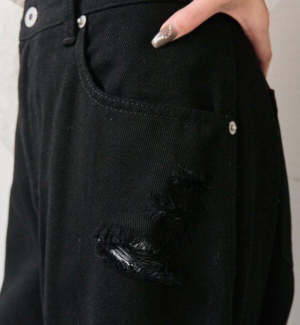  「クラッシュカーブパンツ」|デニム|