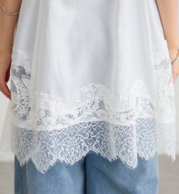  「レースパネルキャミチュニック」|シャツ・ブラウス|