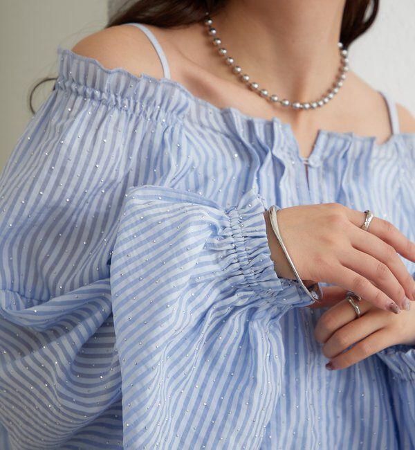  「ラメストライプビスチェSETブラウス」|シャツ・ブラウス|