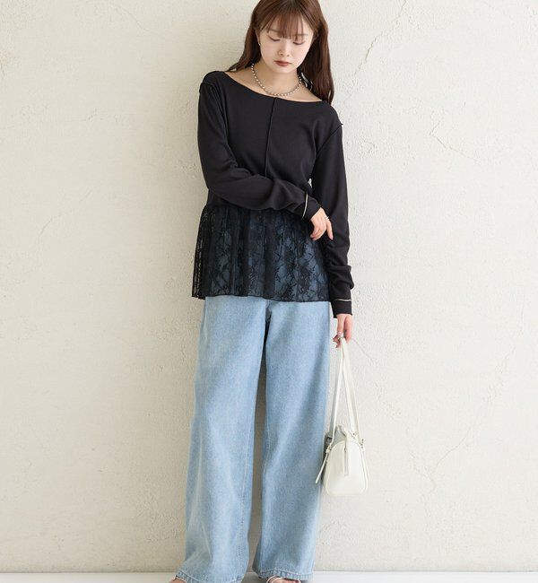  「レースペプラムリブロンT」|Tシャツ・カットソー|