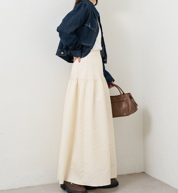  「エンボスギャザースカート」|スカート|