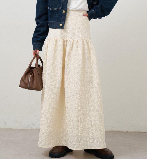  「エンボスギャザースカート」|スカート|