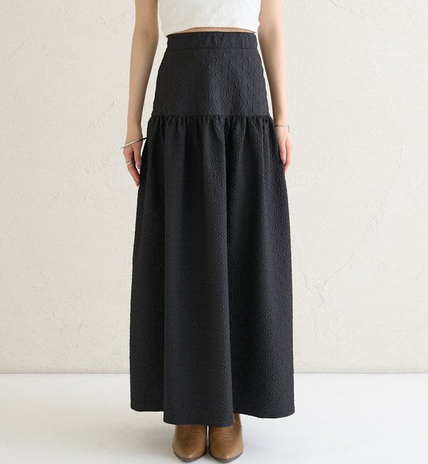  「エンボスギャザースカート」|スカート|