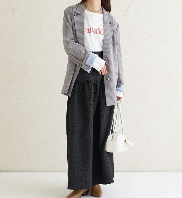  「エンボスギャザースカート」|スカート|