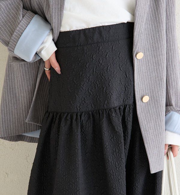  「エンボスギャザースカート」|スカート|
